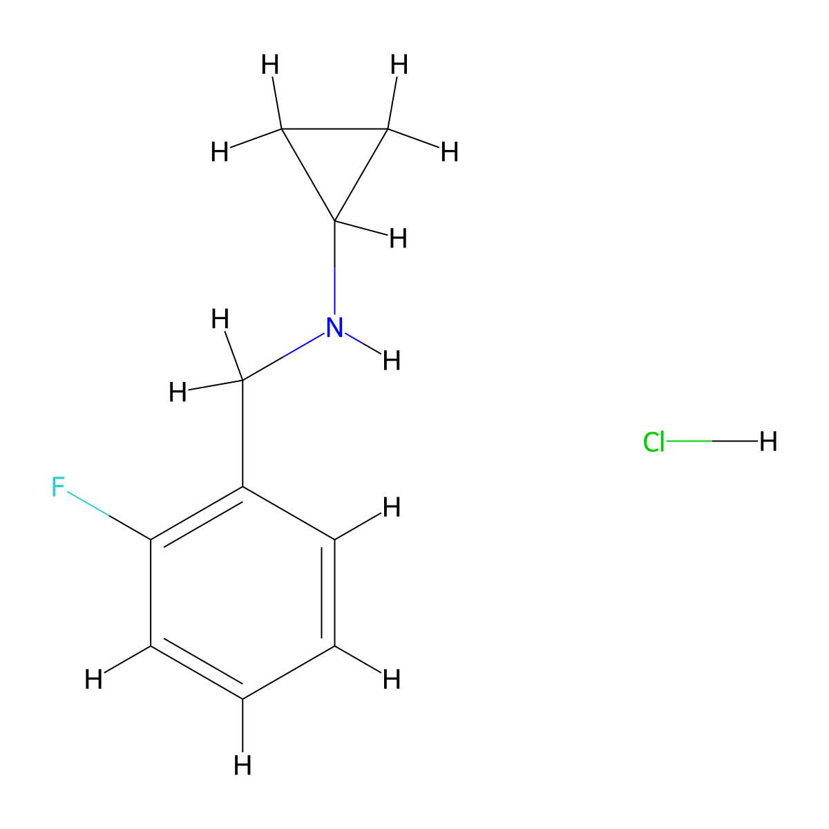 (1r)Cyclopropyl(2-fluorophenyl)methylamine hydrochloride molecular structure, CAS 1982270-12-1