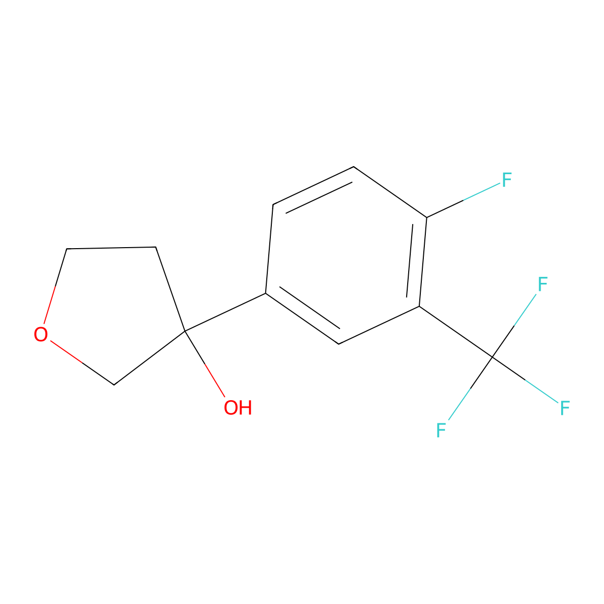 3-[4-Fluoro-3-(trifluoromethyl)phenyl]tetrahydro-3-furanol molecular structure, CAS 1982272-95-6