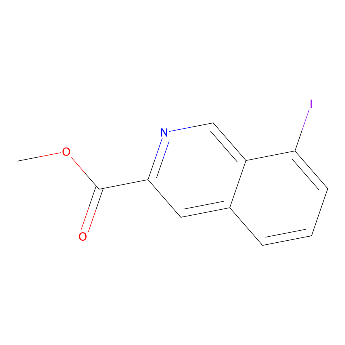 Methyl 8-iodoisoquinoline-3-carboxylate molecular structure, CAS 1982328-50-6