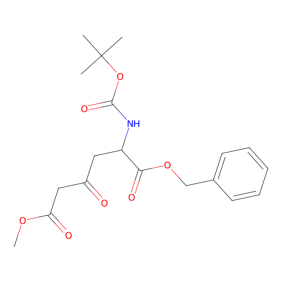 (R)-1-benzyl 6-methyl 2-((tert-butoxycarbonyl)amino)-4-oxohexanedioate molecular structure, CAS 1982363-77-8
