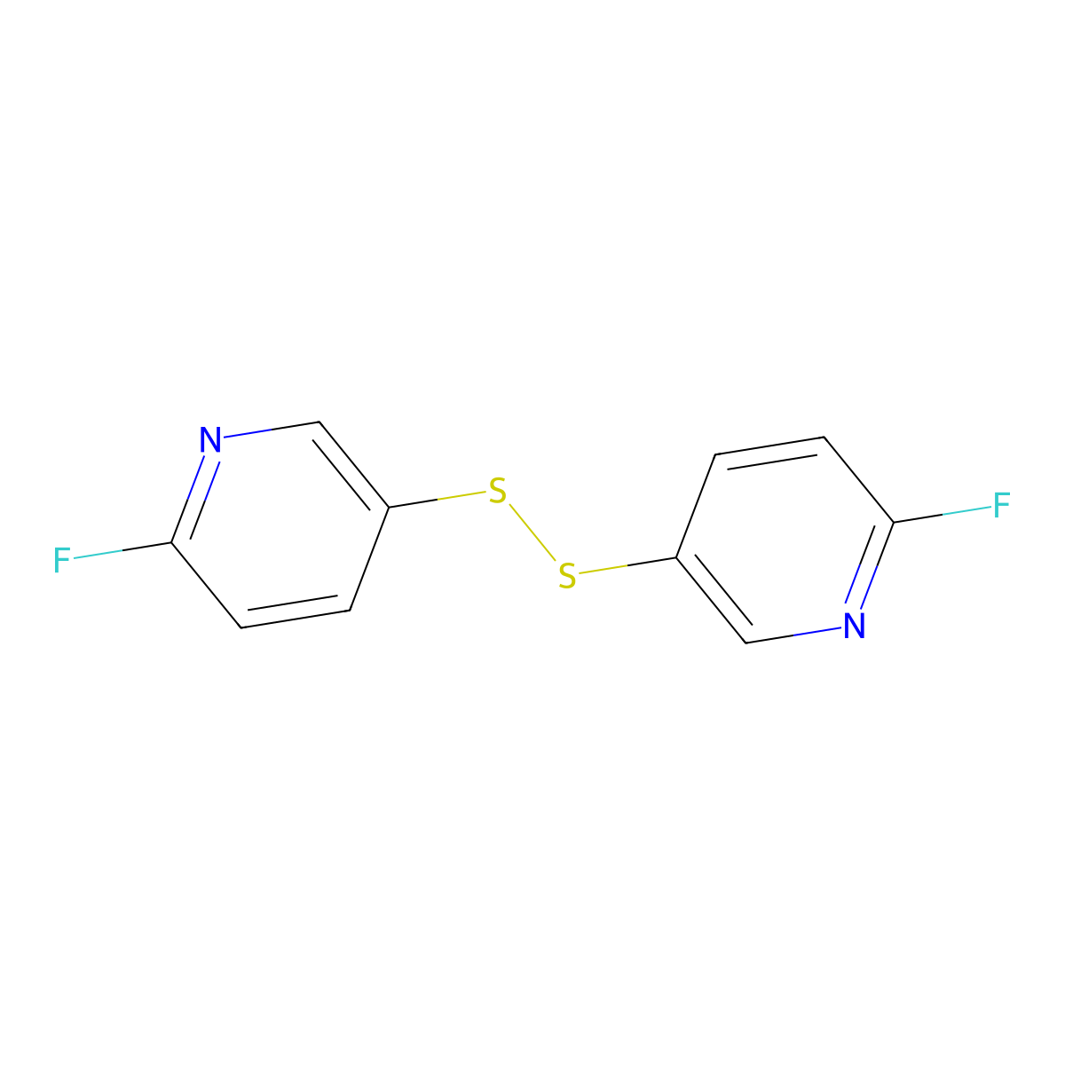 2-Fluoro-5-((6-fluoropyridin-3-yl)disulfanyl)pyridine molecular structure, CAS 1982380-59-5