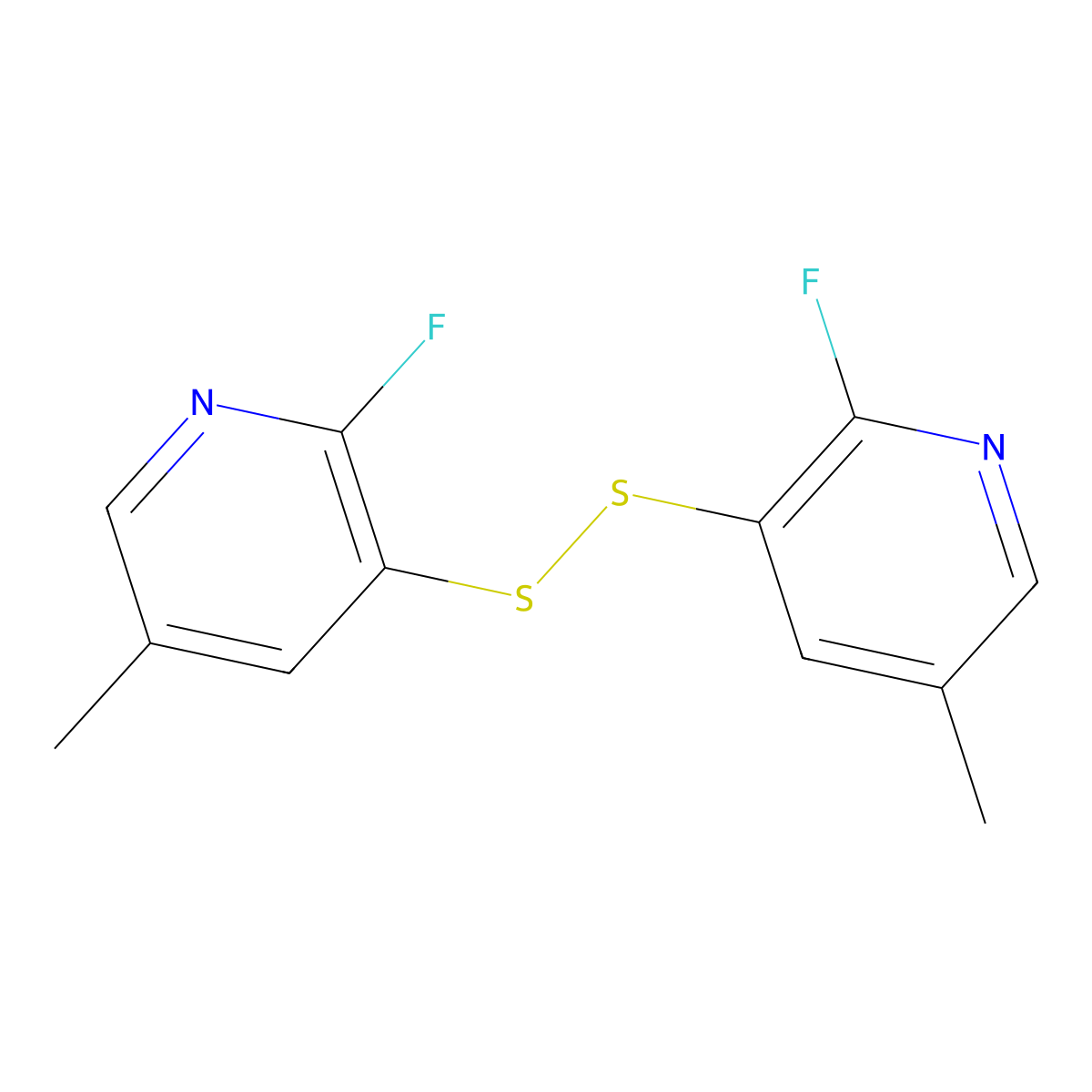 3,3'-Dithiobis(2-fluoro-5-methylpyridine) molecular structure, CAS 1982380-61-9
