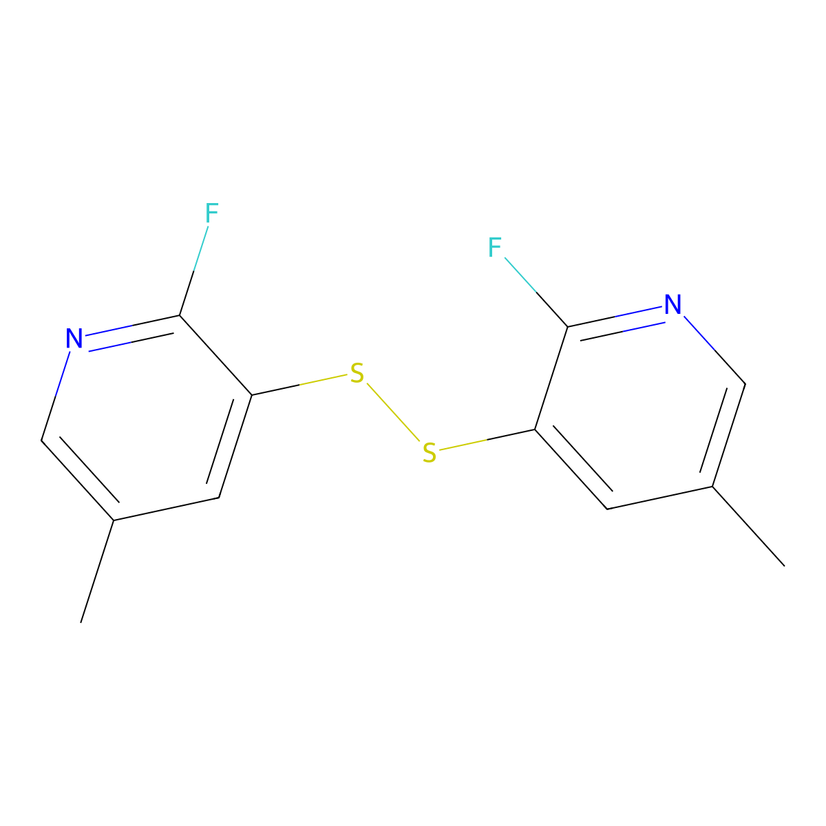 3,3'-Dithiobis(2-fluoro-5-methylpyridine) molecular structure, CAS 1982380-61-9