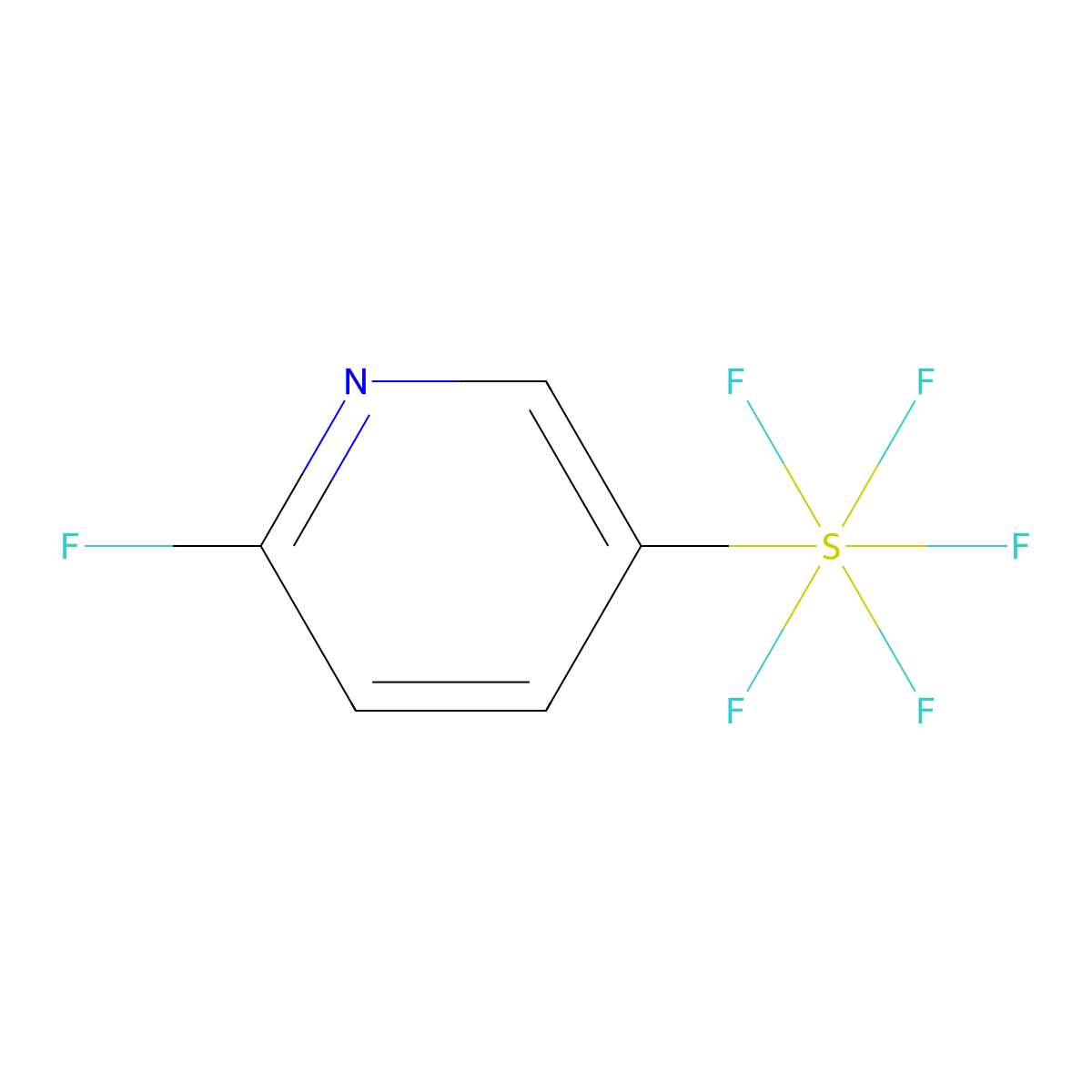 2-Fluoro-5-(pentafluoro-l6-sulfaneyl)pyridine molecular structure, CAS 1982380-83-5