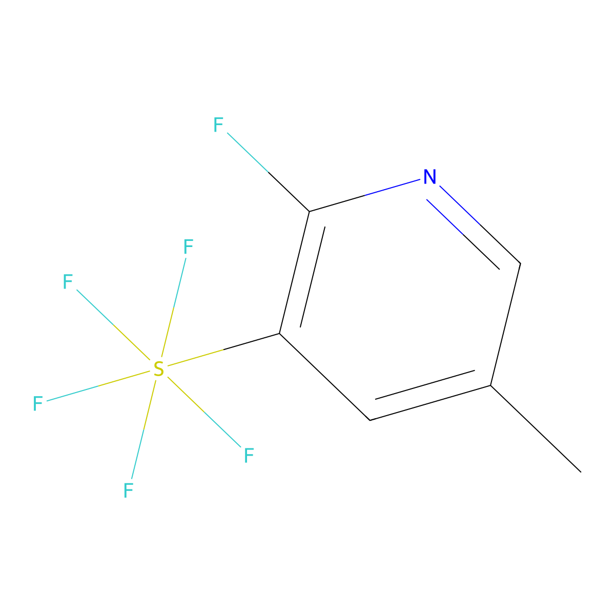 (2-Fluoro-5-methyl-pyridin-3-yl)sulfur pentafluoride molecular structure, CAS 1982380-85-7