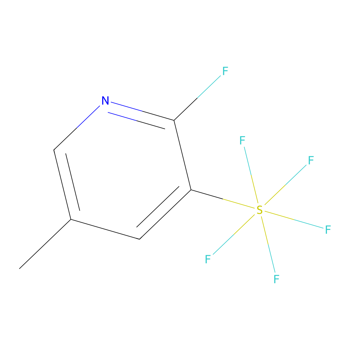 (2-Fluoro-5-methyl-pyridin-3-yl)sulfur pentafluoride molecular structure, CAS 1982380-85-7