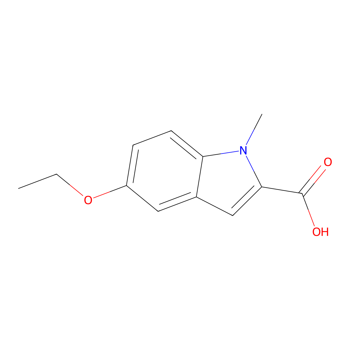 5-Ethoxy-1-methyl-1H-indole-2-carboxylic acid molecular structure, CAS 19824-25-0