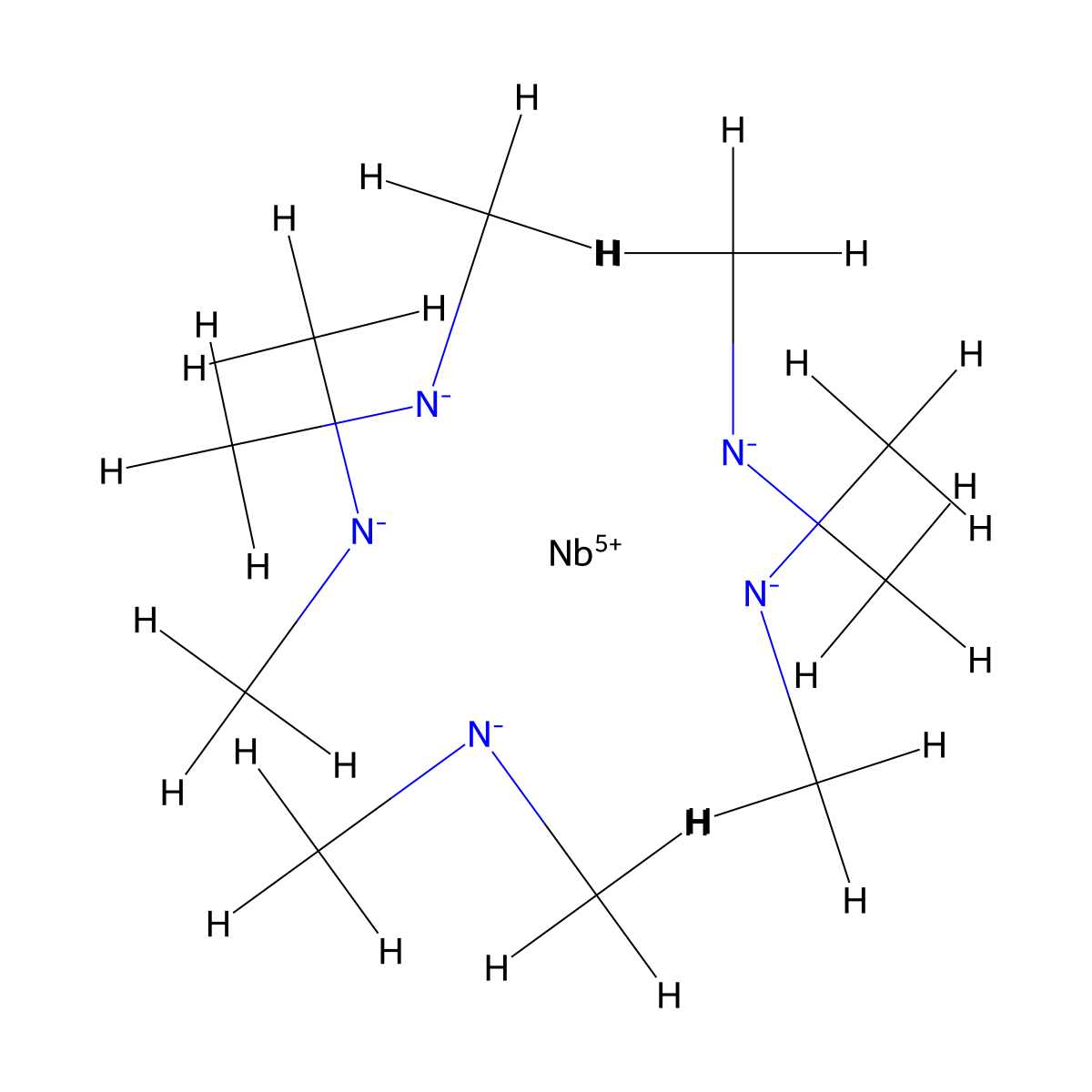 Pentakis(dimethylamino)niobium(V) molecular structure, CAS 19824-58-9