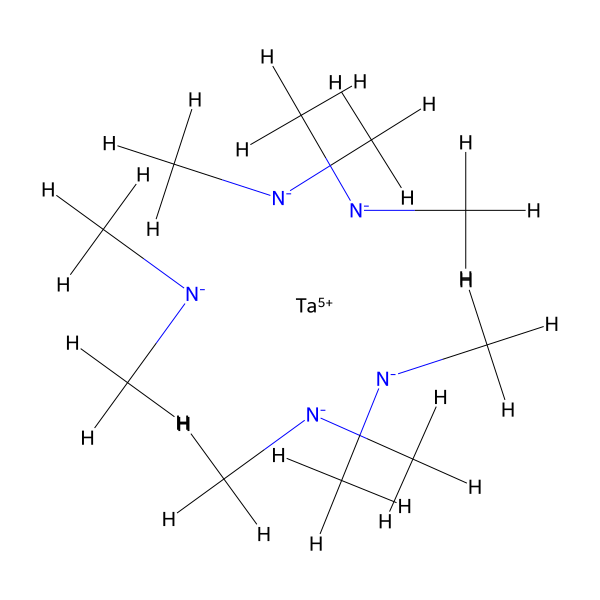 Pentakis(dimethylamino)tantalum(V) molecular structure, CAS 19824-59-0
