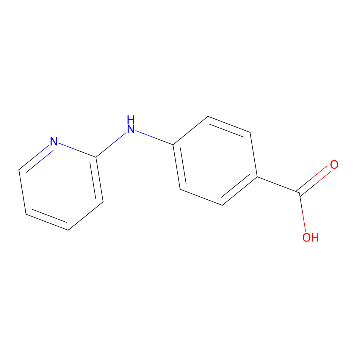 Benzoic acid, 4-(2-pyridinylamino)- molecular structure, CAS 19825-34-4