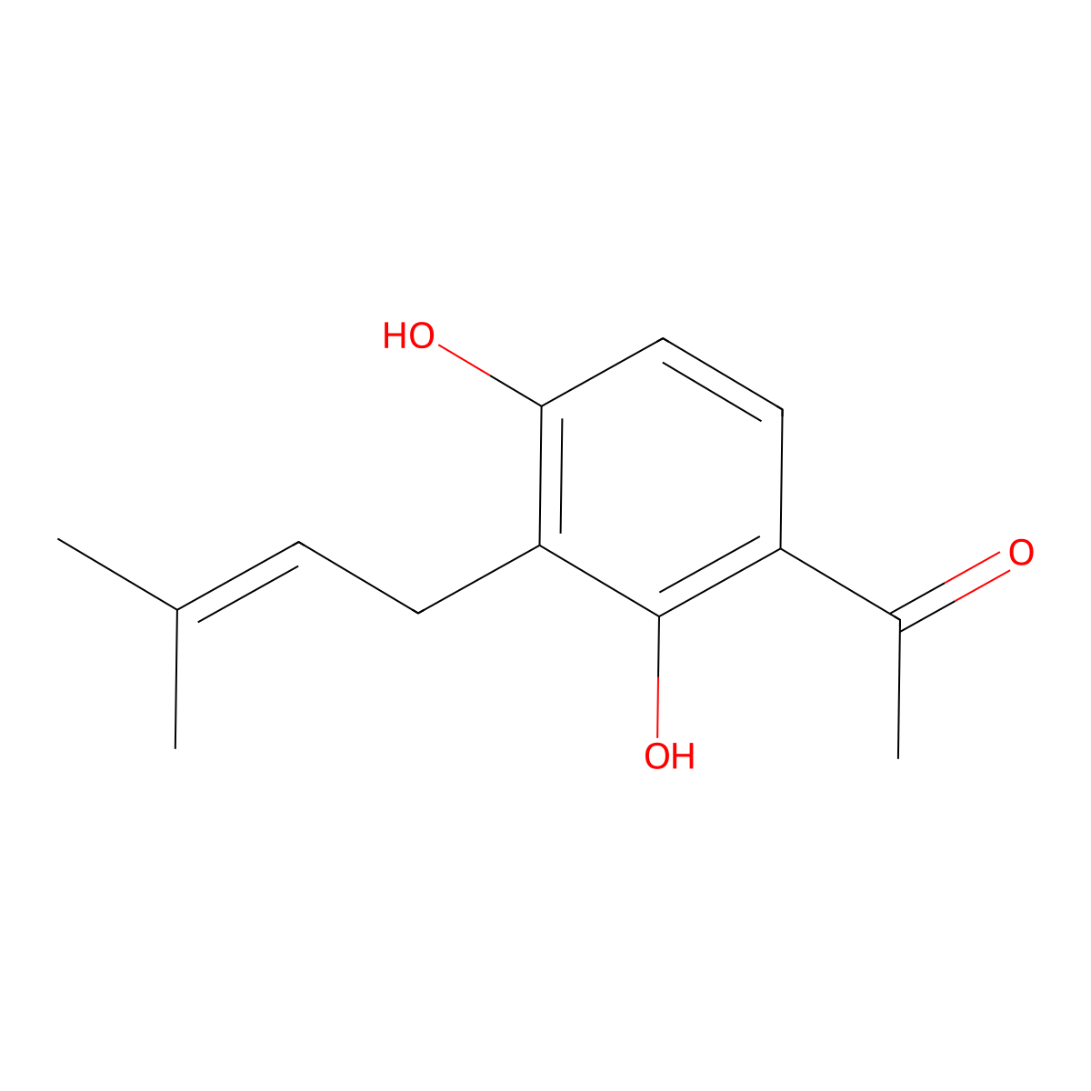 1-[2,4-Dihydroxy-3-(3-methylbut-2-en-1-yl)phenyl]ethan-1-one molecular structure, CAS 19825-40-2