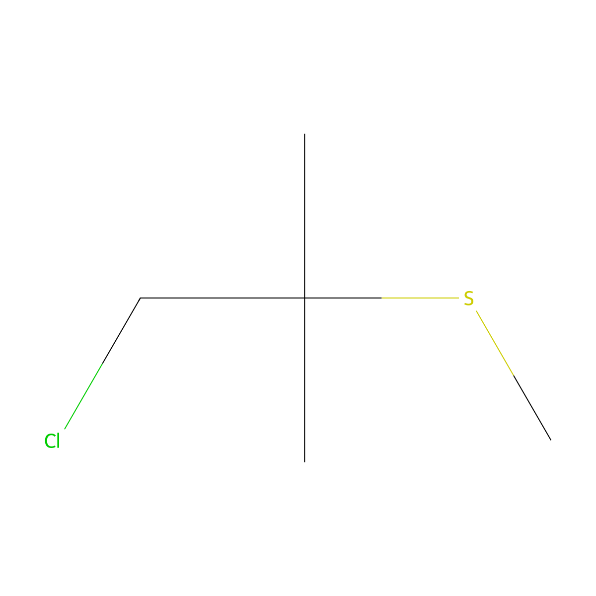 1-Chloro-2-methyl-2-(methylsulfanyl)propane molecular structure, CAS 19826-04-1