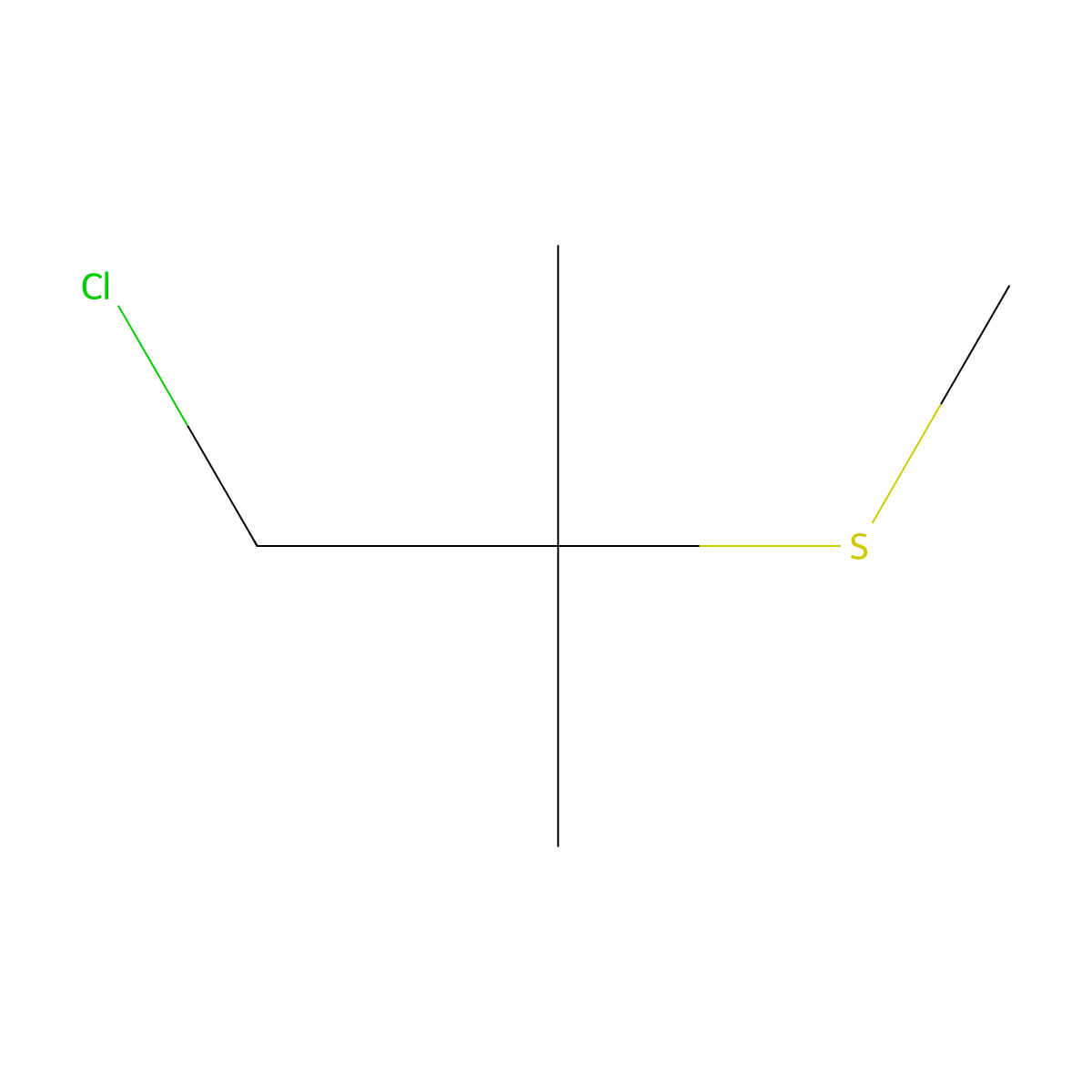 1-Chloro-2-methyl-2-(methylsulfanyl)propane molecular structure, CAS 19826-04-1