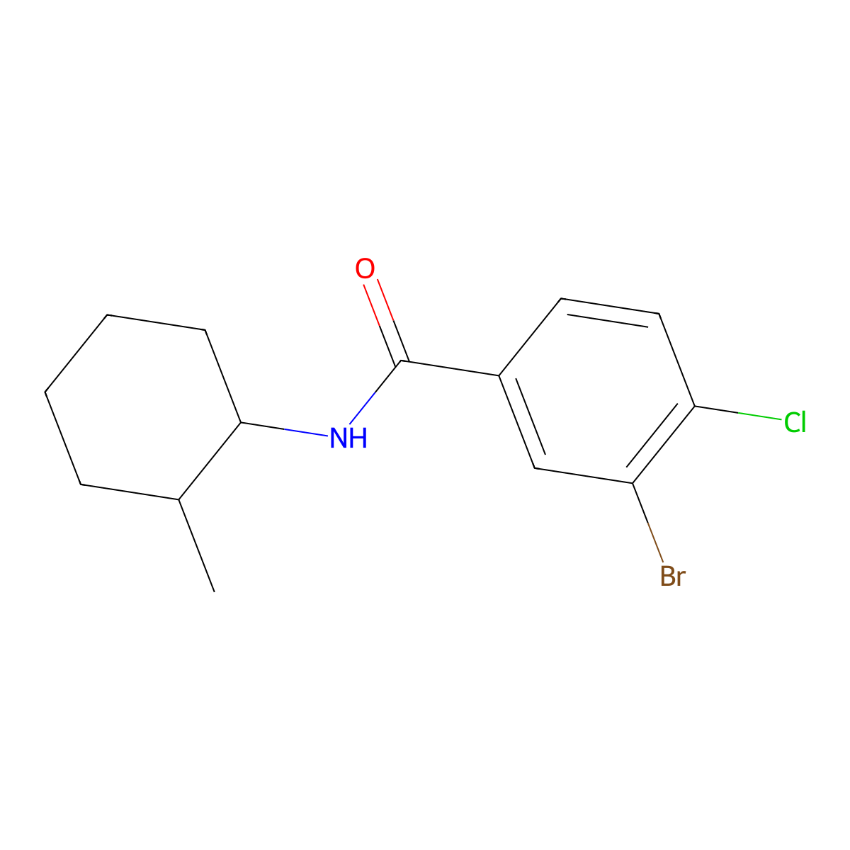 3-Bromo-4-chloro-N-(2-methylcyclohexyl)benzamide molecular structure, CAS 1982623-02-8