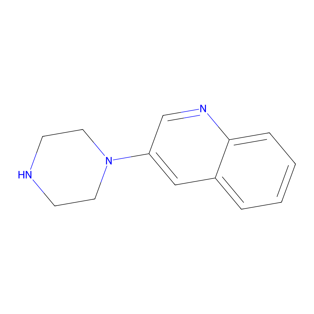 3-(Piperazin-1-yl)quinoline molecular structure, CAS 198275-75-1