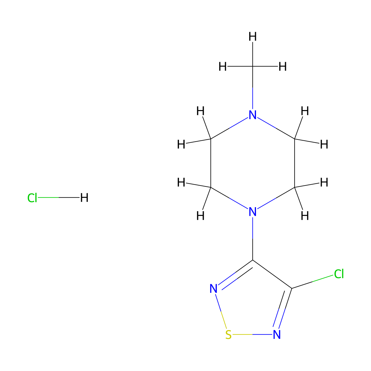 1-(4-Chloro-1,2,5-thiadiazol-3-YL)-4-methylpiperazine hydrochloride molecular structure, CAS 1982760-64-4