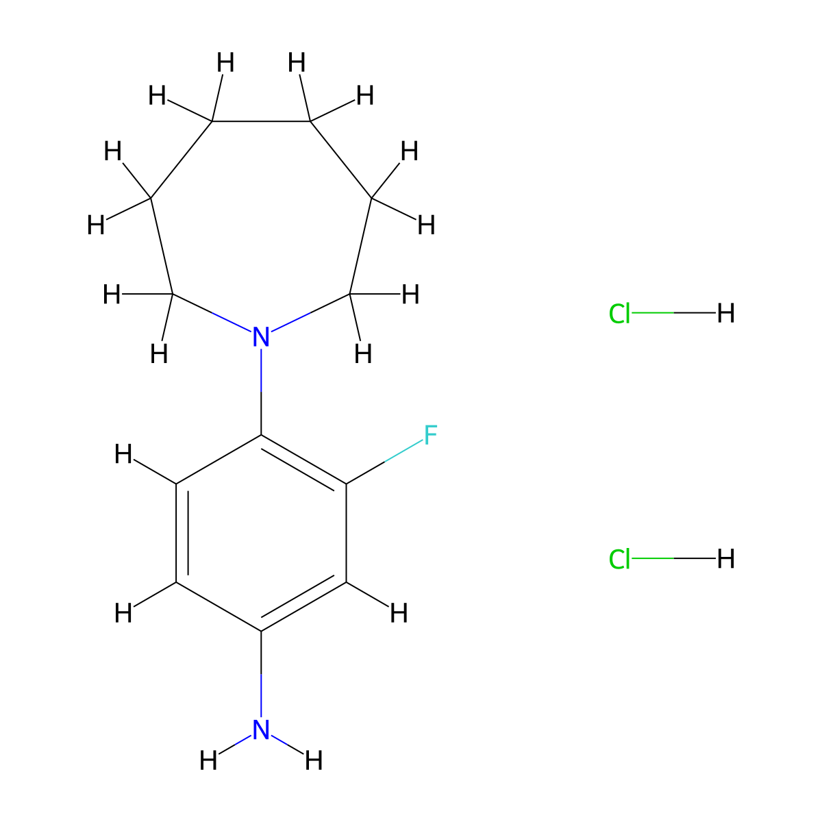 (4-Azepan-1-yl-3-fluorophenyl)amine dihydrochloride molecular structure, CAS 1982760-73-5
