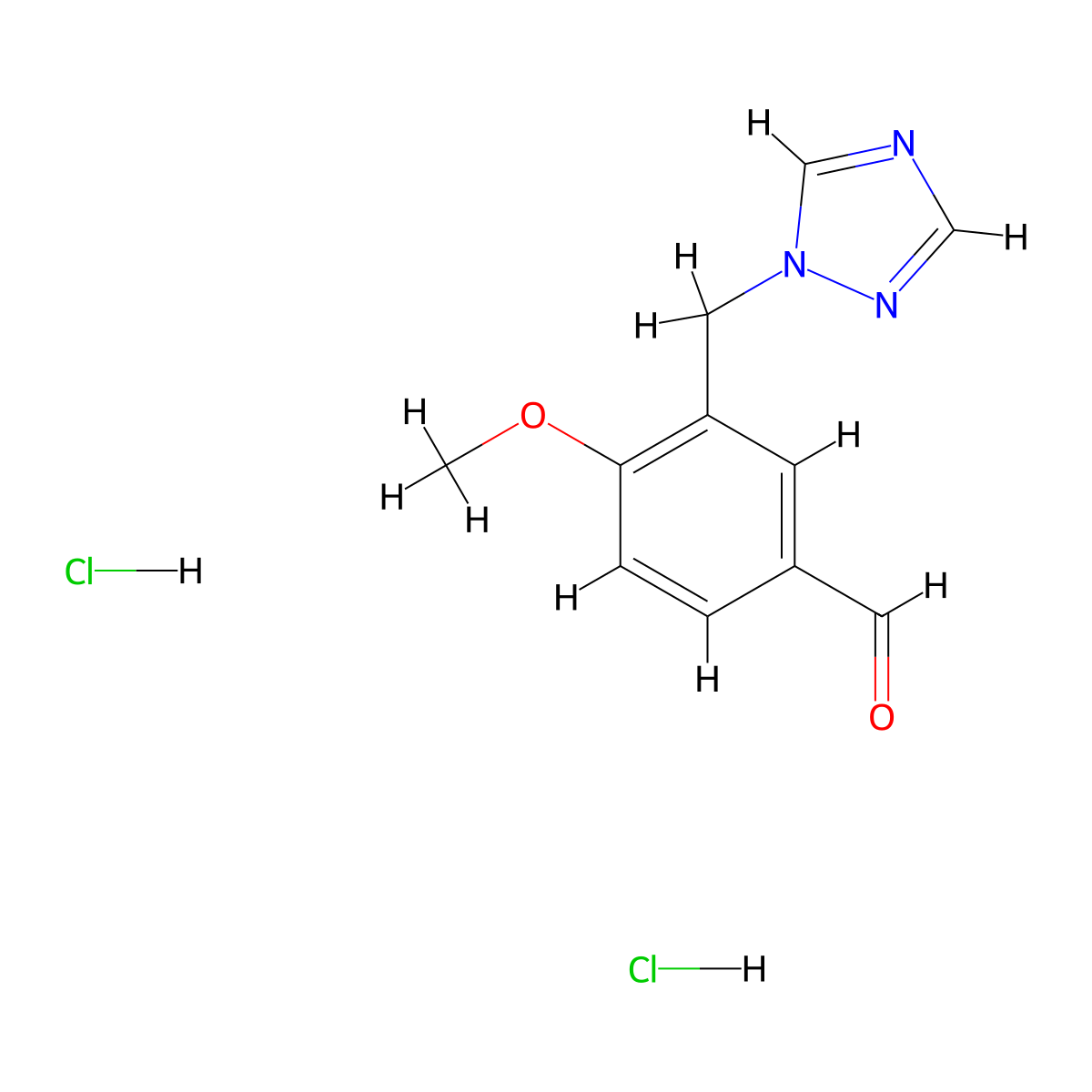 4-methoxy-3-(1H-1,2,4-triazol-1-ylmethyl)benzaldehyde dihydrochloride molecular structure, CAS 1982761-03-4