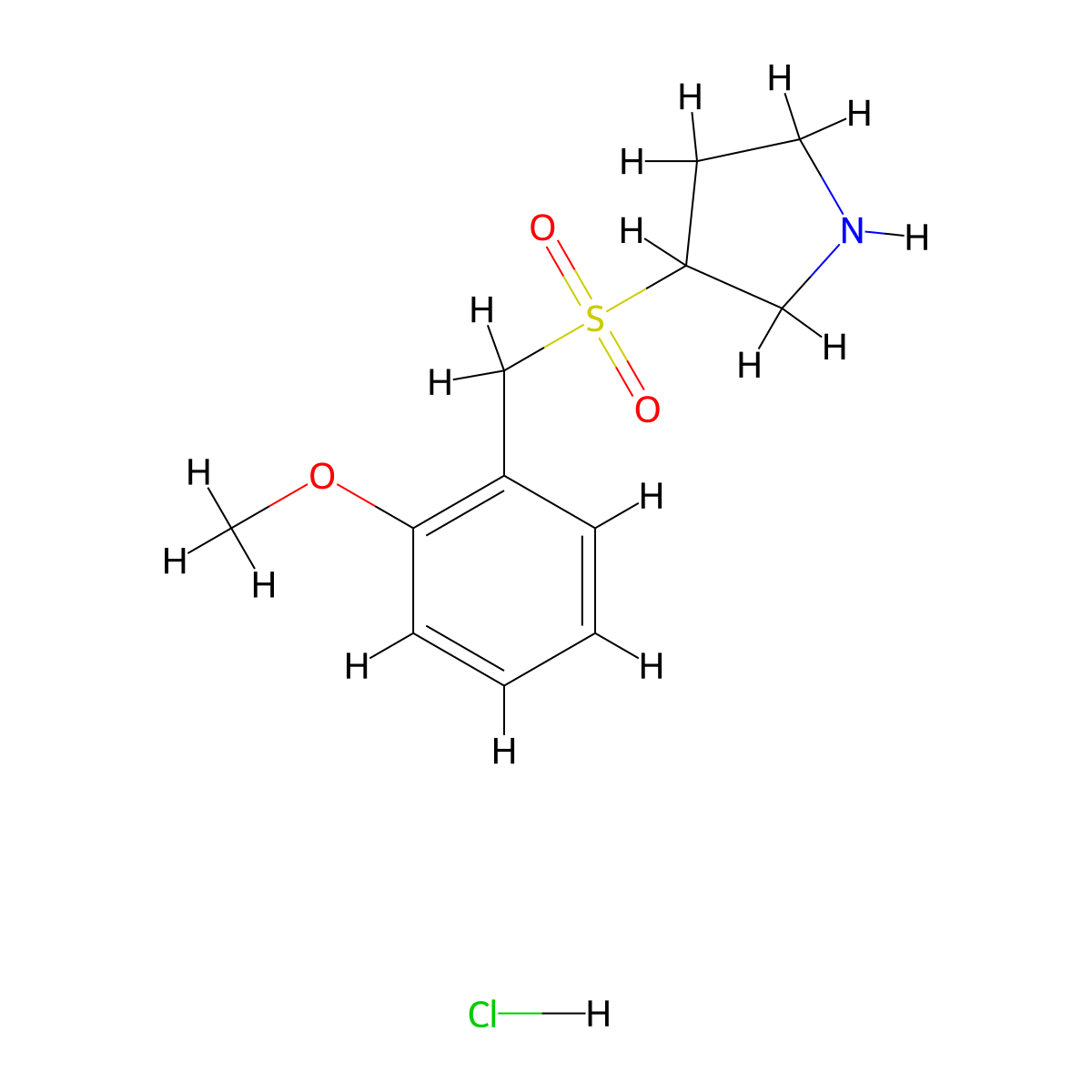 3-[(2-Methoxybenzyl)sulfonyl]pyrrolidine hydrochloride molecular structure, CAS 1982761-09-0