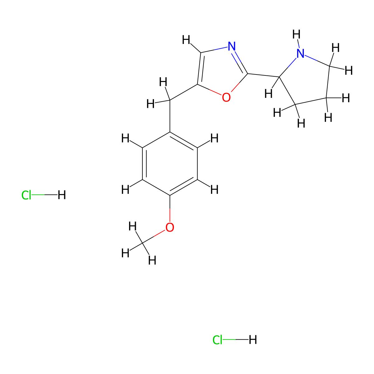 5-(4-Methoxybenzyl)-2-pyrrolidin-2-yl-1,3-oxazole dihydrochloride molecular structure, CAS 1982761-14-7