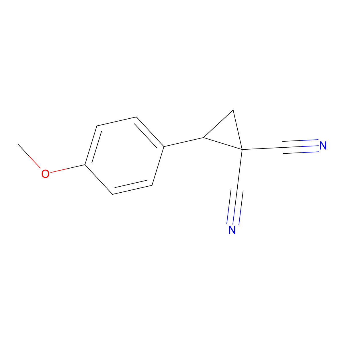 2-(4-Methoxyphenyl)cyclopropane-1,1-dicarbonitrile molecular structure, CAS 198277-67-7