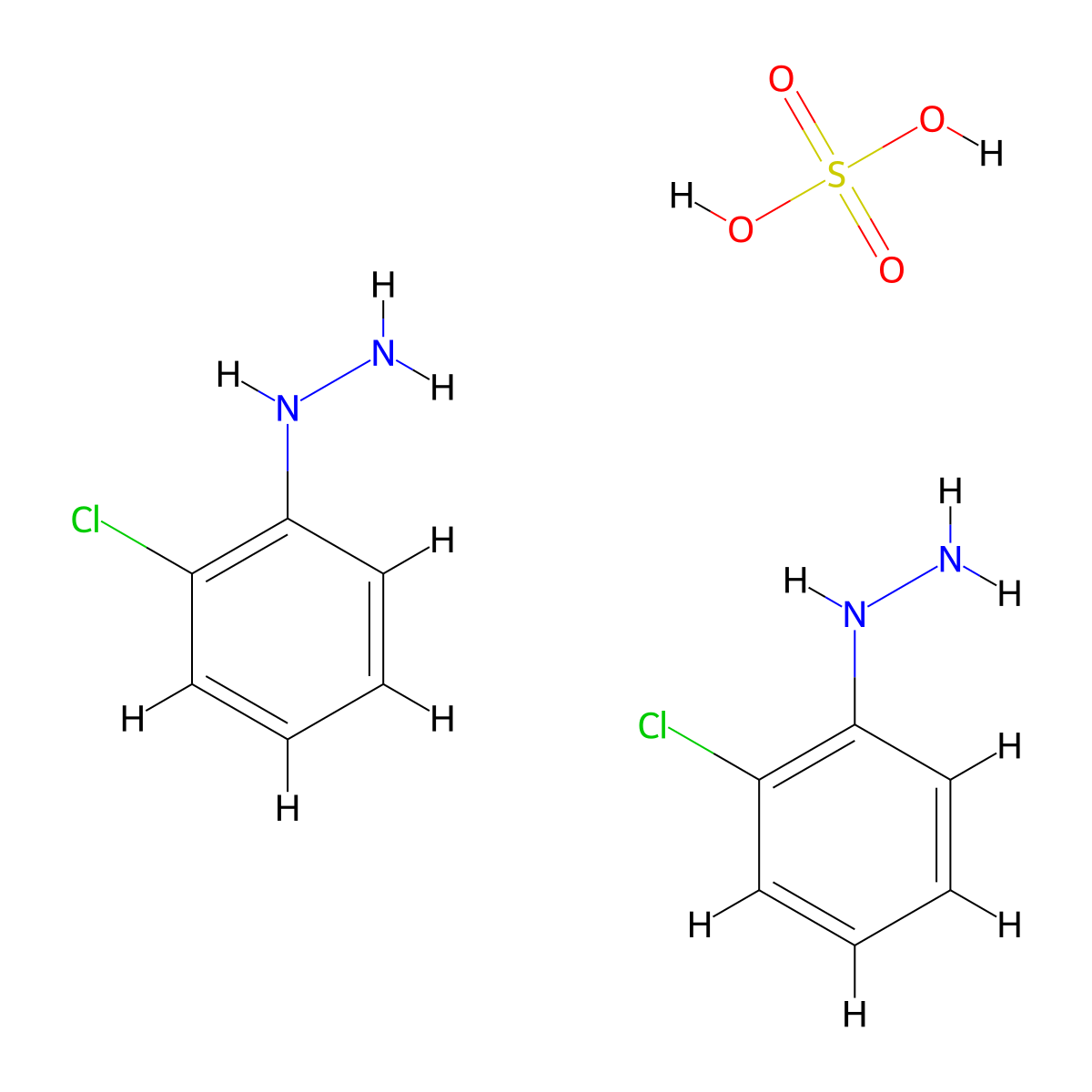 2-Chlorophenylhydrazine Sulfate molecular structure, CAS 198279-94-6