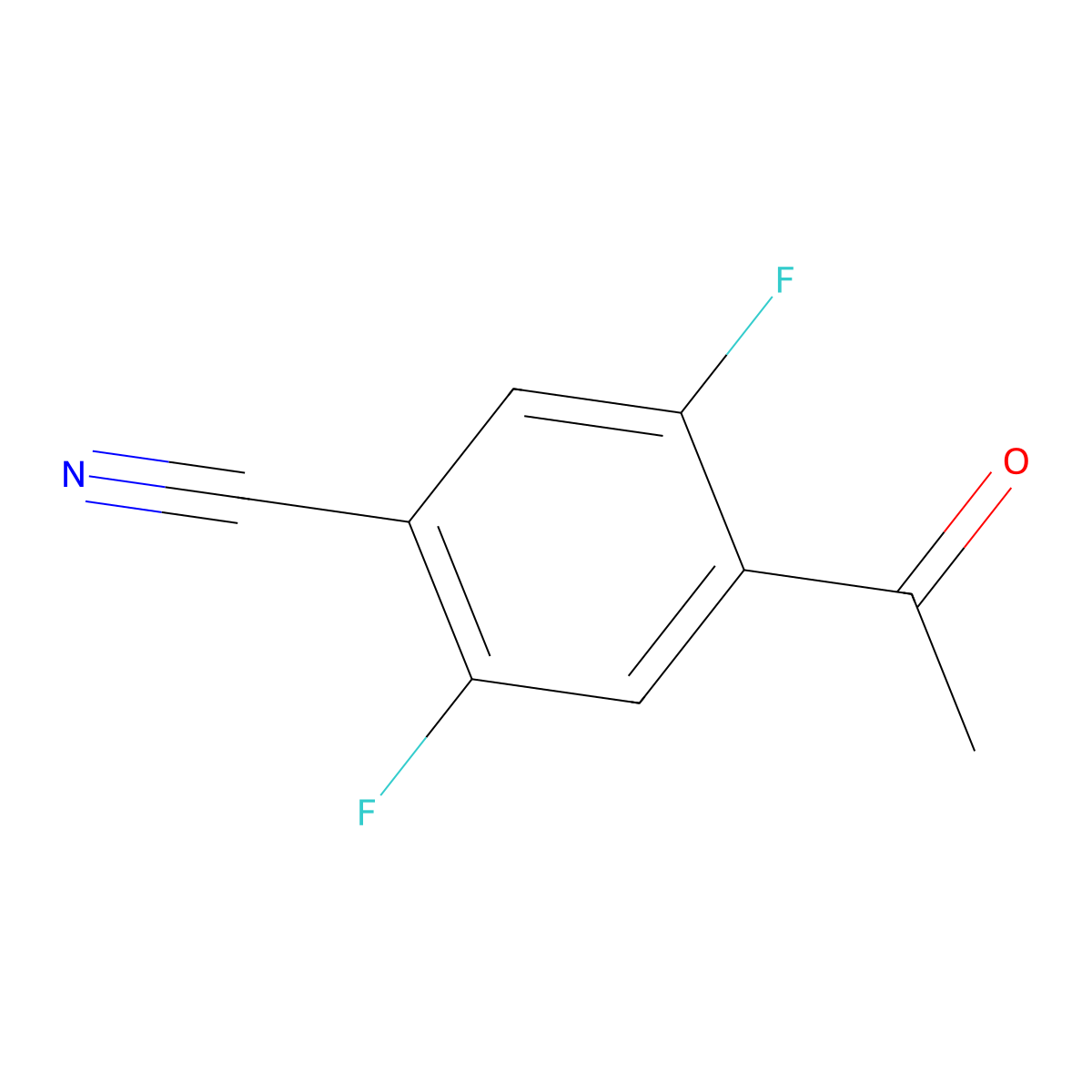 4-Acetyl-2,5-difluorobenzonitrile molecular structure, CAS 198280-43-2