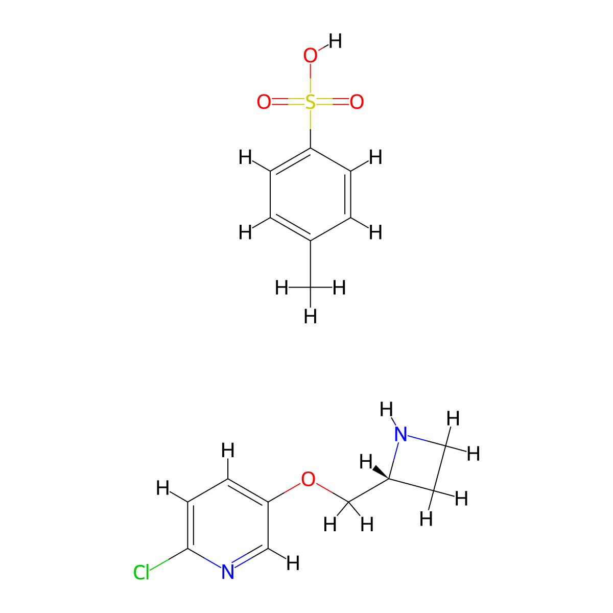 Tebanicline tosylate molecular structure, CAS 198283-74-8