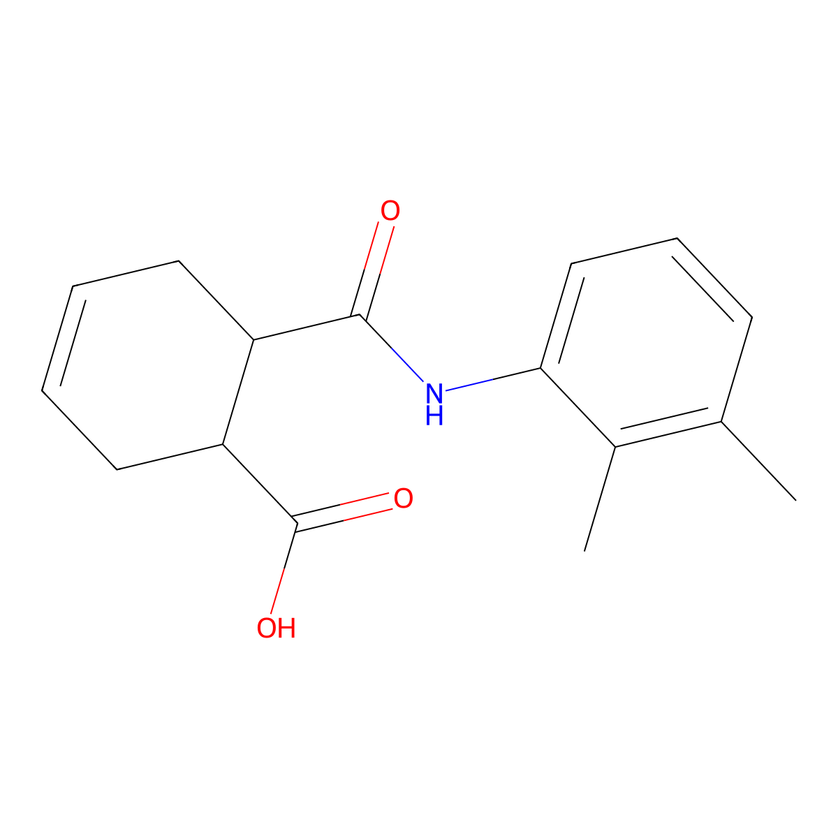 6-[(2,3-Dimethylphenyl)carbamoyl]cyclohex-3-ene-1-carboxylic acid molecular structure, CAS 198283-88-4