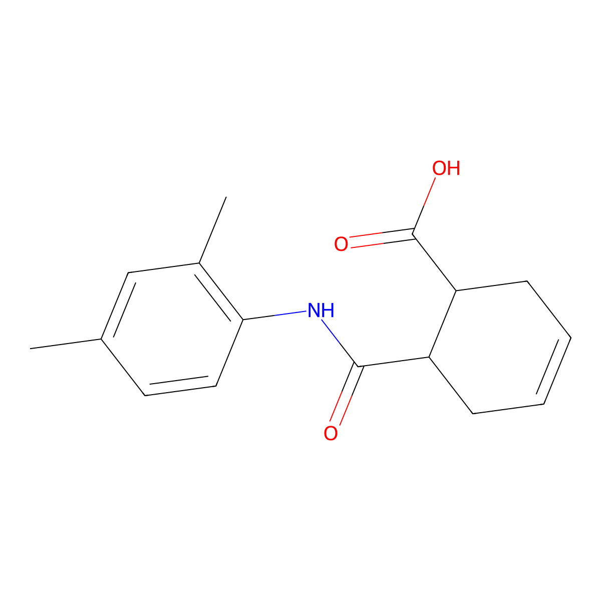 6-[(2,4-Dimethylphenyl)carbamoyl]cyclohex-3-ene-1-carboxylic acid molecular structure, CAS 198283-89-5
