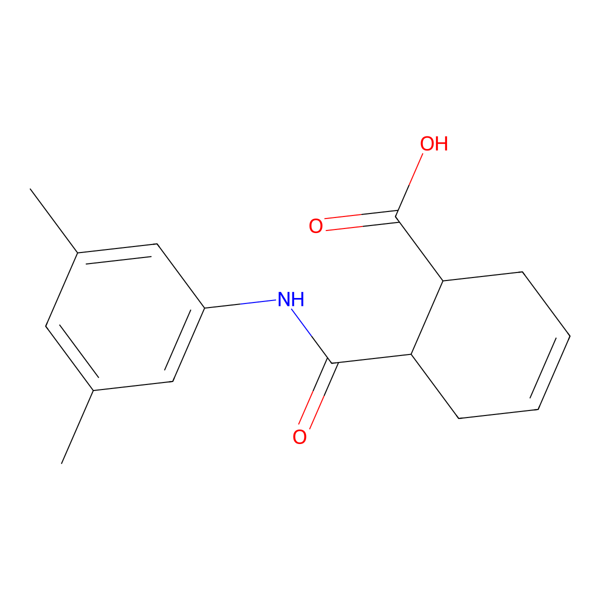 6-[(3,5-Dimethylphenyl)carbamoyl]cyclohex-3-ene-1-carboxylic acid molecular structure, CAS 198283-91-9