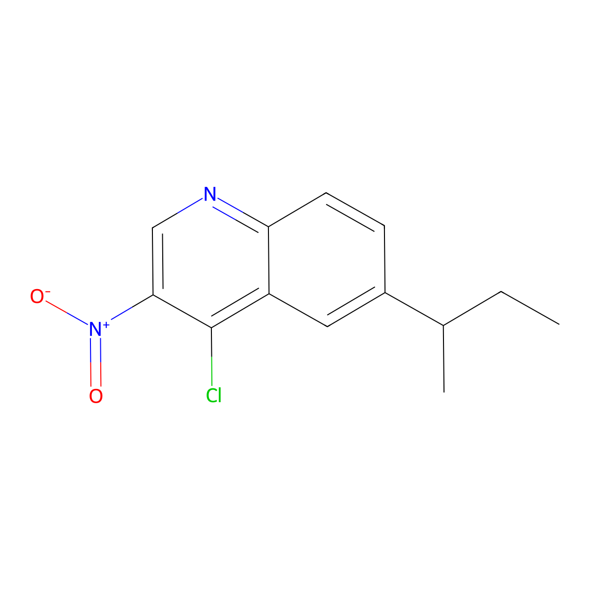 6-(Butan-2-yl)-4-chloro-3-nitroquinoline molecular structure, CAS 1982832-10-9
