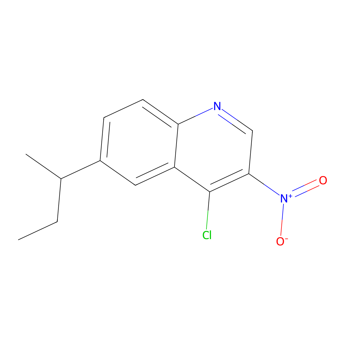 6-(Butan-2-yl)-4-chloro-3-nitroquinoline molecular structure, CAS 1982832-10-9