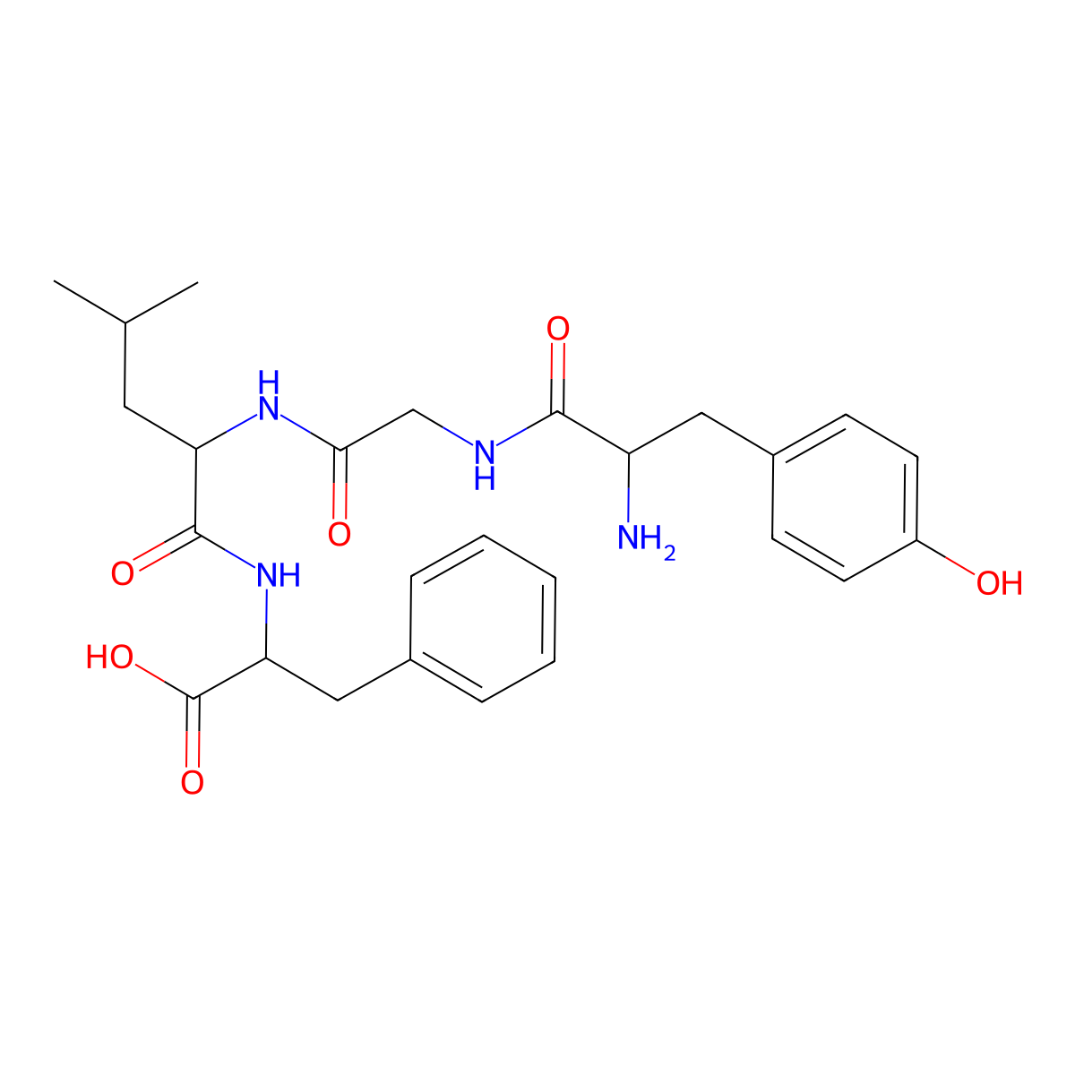 L-Tyrosylglycyl-L-leucyl-L-phenylalanine molecular structure, CAS 198284-23-0