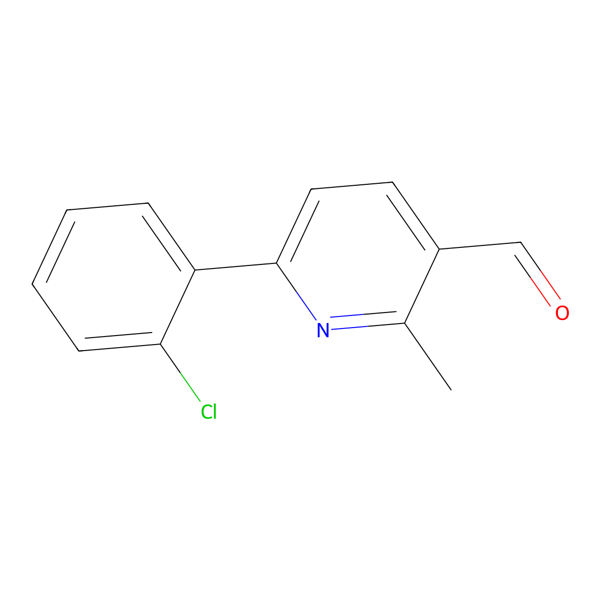 6-(2-Chlorophenyl)-2-methylnicotinaldehyde molecular structure, CAS 1982893-84-4