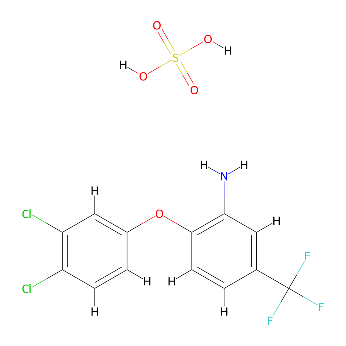 [2-(3,4-Dichlorophenoxy)-5-(trifluoromethyl)phenyl]amine sulfate (salt) molecular structure, CAS 1982950-29-7