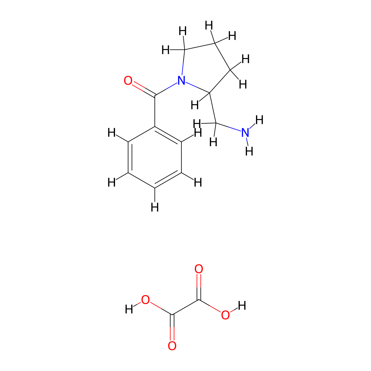 [(1-Benzoylpyrrolidin-2-yl)methyl]amine oxalate molecular structure, CAS 1982950-34-4