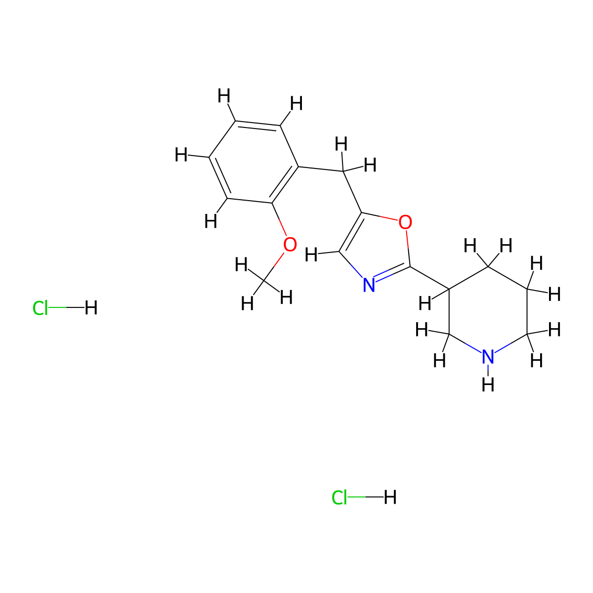 3-[5-(2-Methoxybenzyl)-1,3-oxazol-2-yl]piperidine dihydrochloride molecular structure, CAS 1982950-42-4