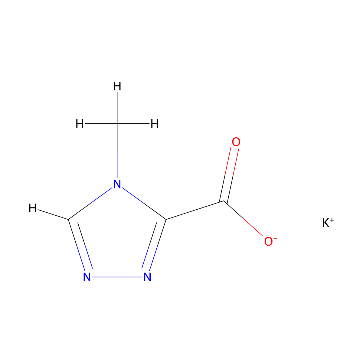 potassium 4-methyl-4H-1,2,4-triazole-3-carboxylate molecular structure, CAS 1982950-69-5