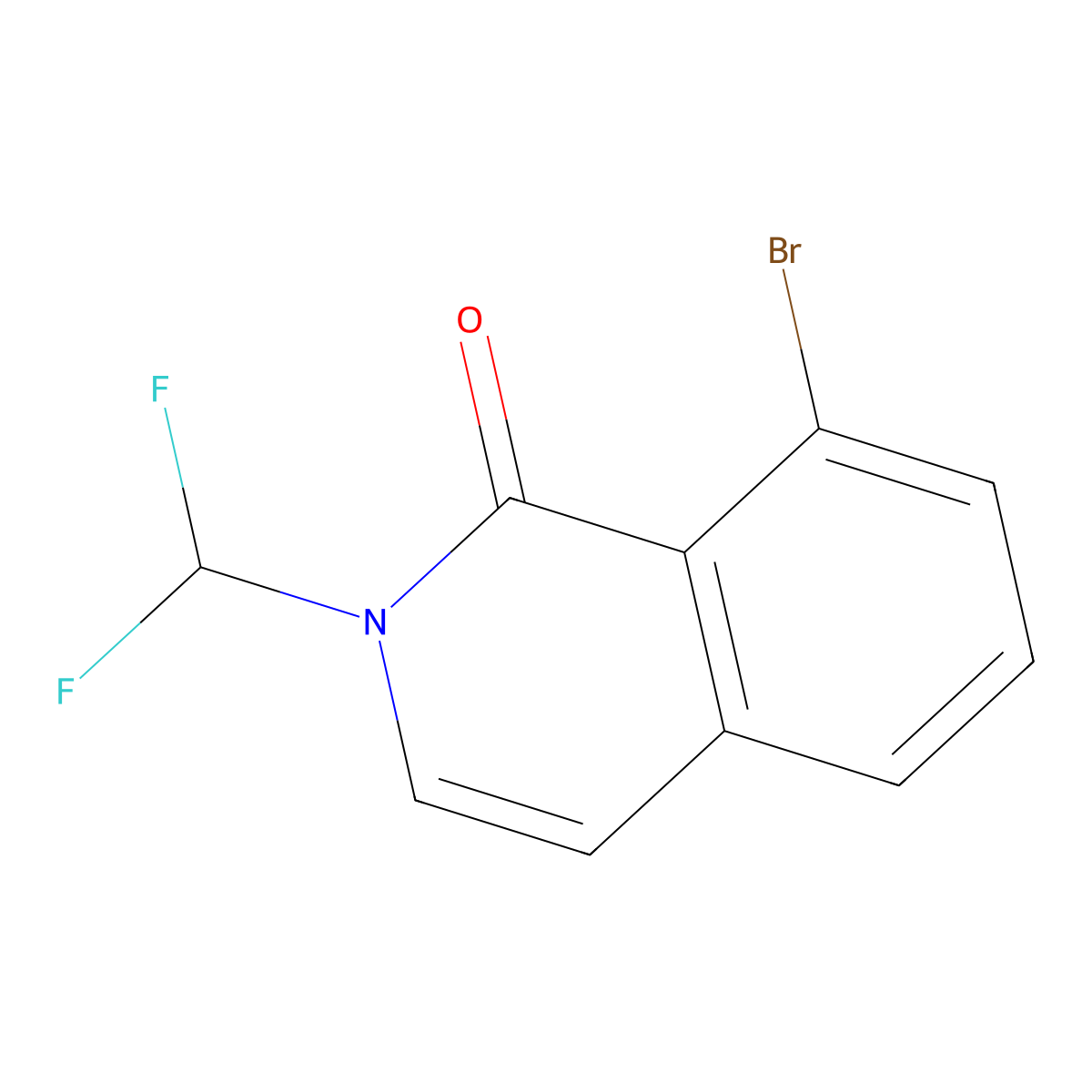 8-Bromo-2-difluoromethyl-2H-isoquinolin-1-one molecular structure, CAS 1982970-94-4