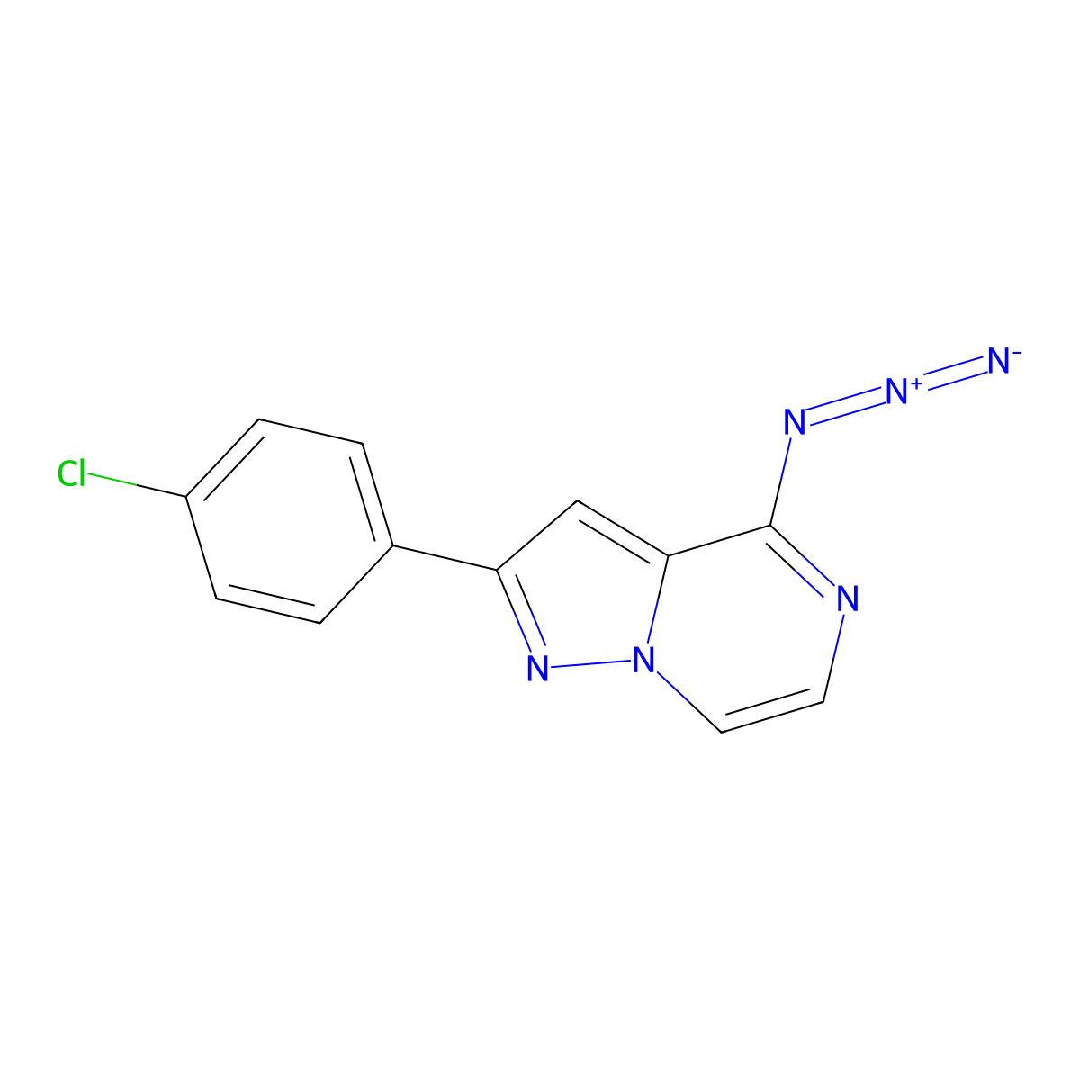4-Azido-2-(4-chlorophenyl)pyrazolo[1,5-a]pyrazine molecular structure, CAS 1982987-62-1