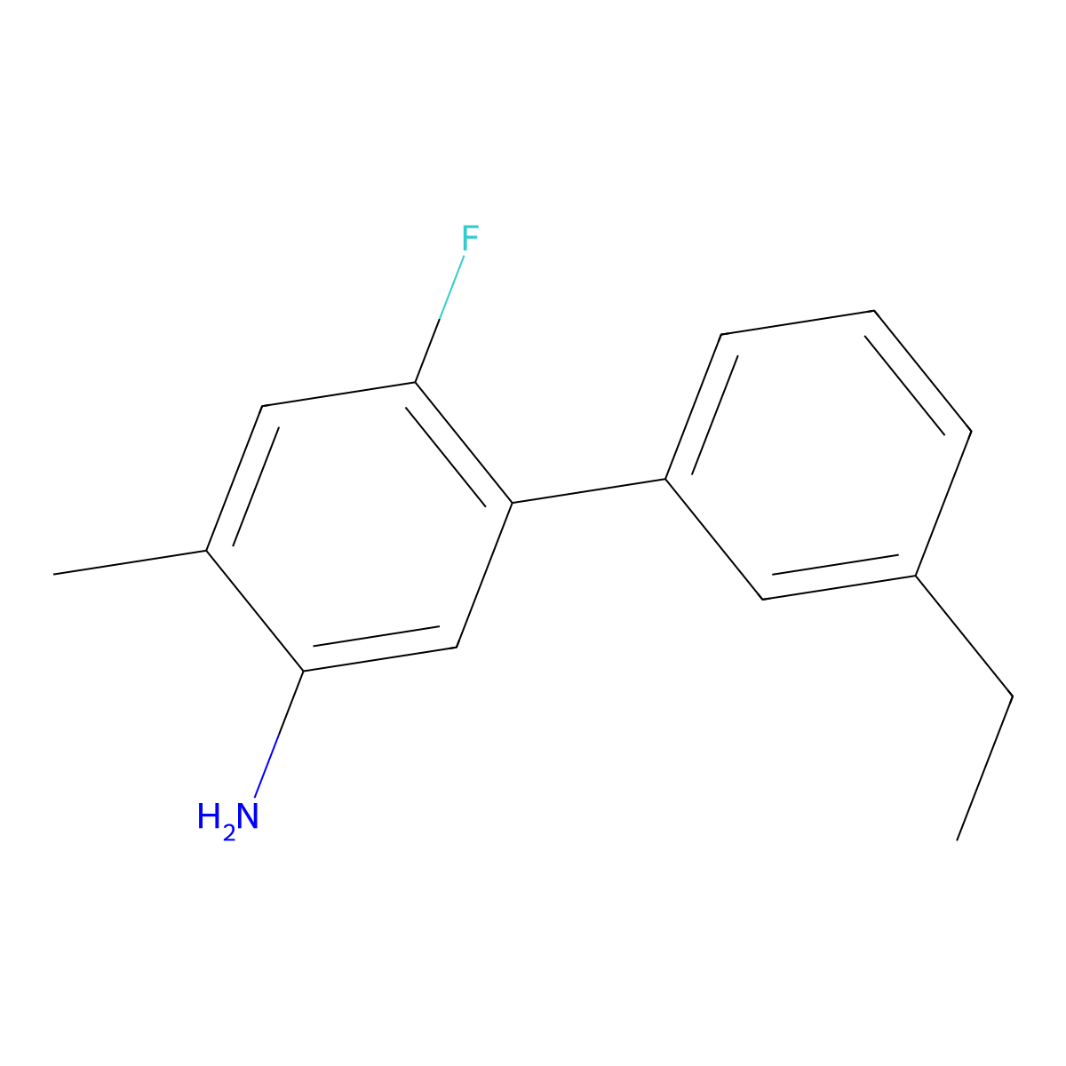 3'-Ethyl-6-fluoro-4-methyl-[1,1'-biphenyl]-3-amine molecular structure, CAS 1982999-77-8
