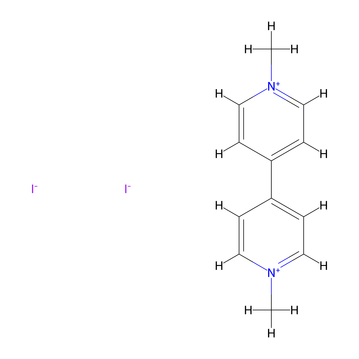1,1'-Dimethyl-4,4'-bipyridin-1-ium diiodide molecular structure, CAS 1983-60-4