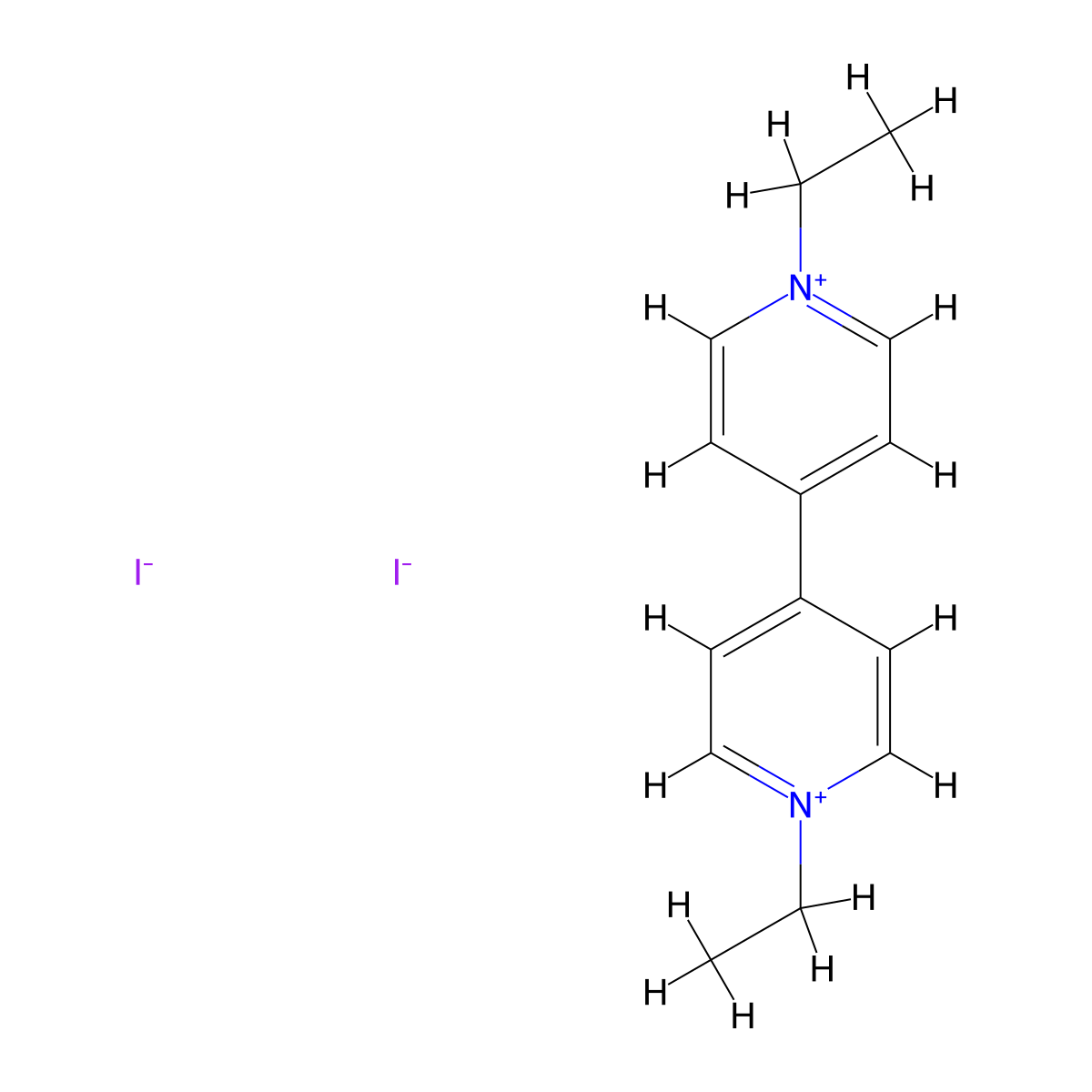 4,4'-Bipyridinium, 1,1'-diethyl-, diiodide molecular structure, CAS 1983-61-5