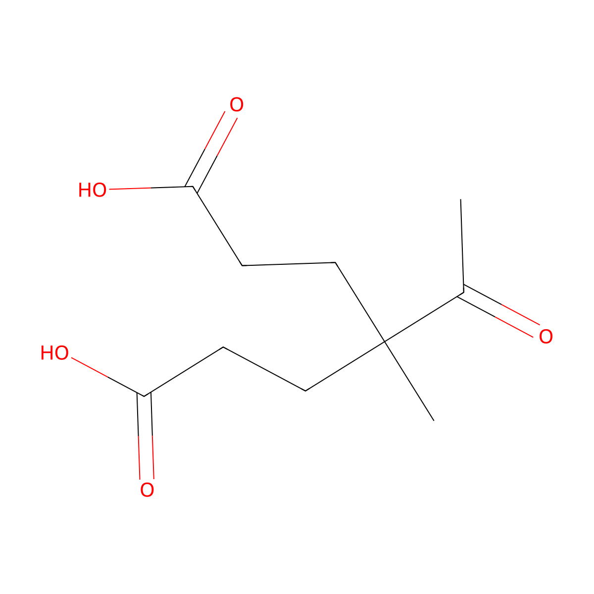 4-Acetyl-4-methylheptanedioic acid molecular structure, CAS 19830-09-2