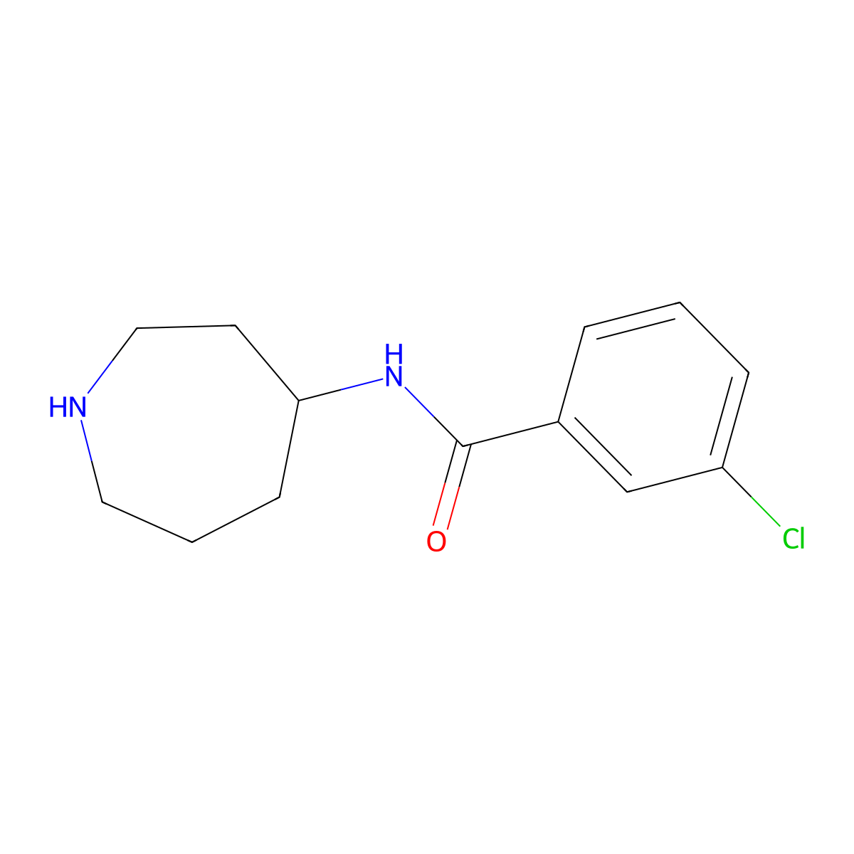 N-(Azepan-4-yl)-3-chlorobenzamide molecular structure, CAS 1983020-65-0