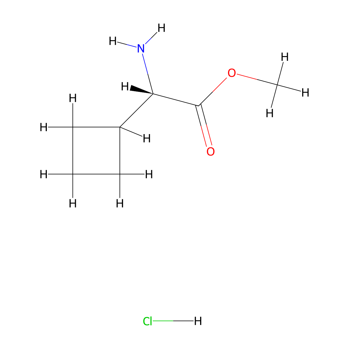 (S)-Methyl 2-amino-2-cyclobutylacetate hcl molecular structure, CAS 1983066-39-2