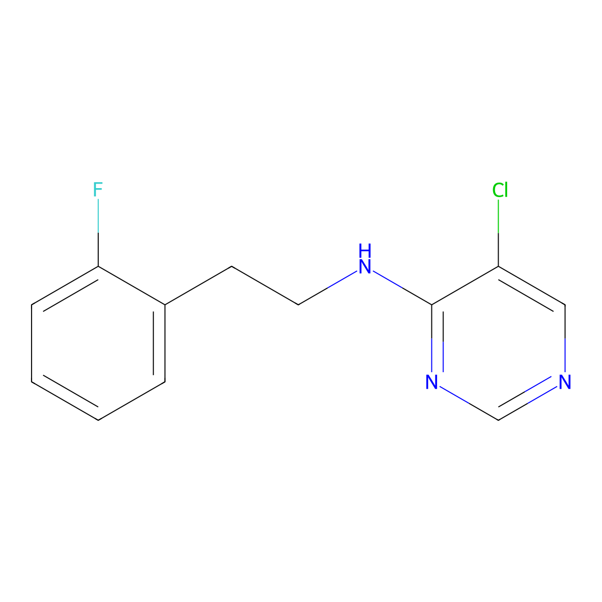 5-chloro-N-[2-(2-fluorophenyl)ethyl]pyrimidin-4-amine molecular structure, CAS 1983070-70-7