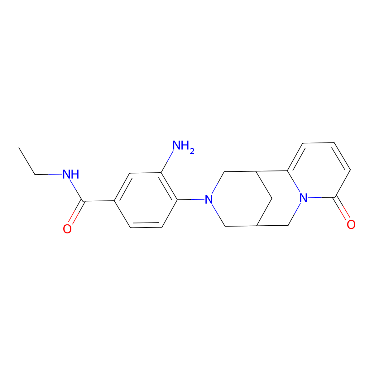 3-amino-N-ethyl-4-(8-oxo-1,5,6,8-tetrahydro-2H-1,5-methanopyrido[1,2-a][1,5]diazocin-3(4H)-yl)benzamide molecular structure, CAS 1983086-11-8