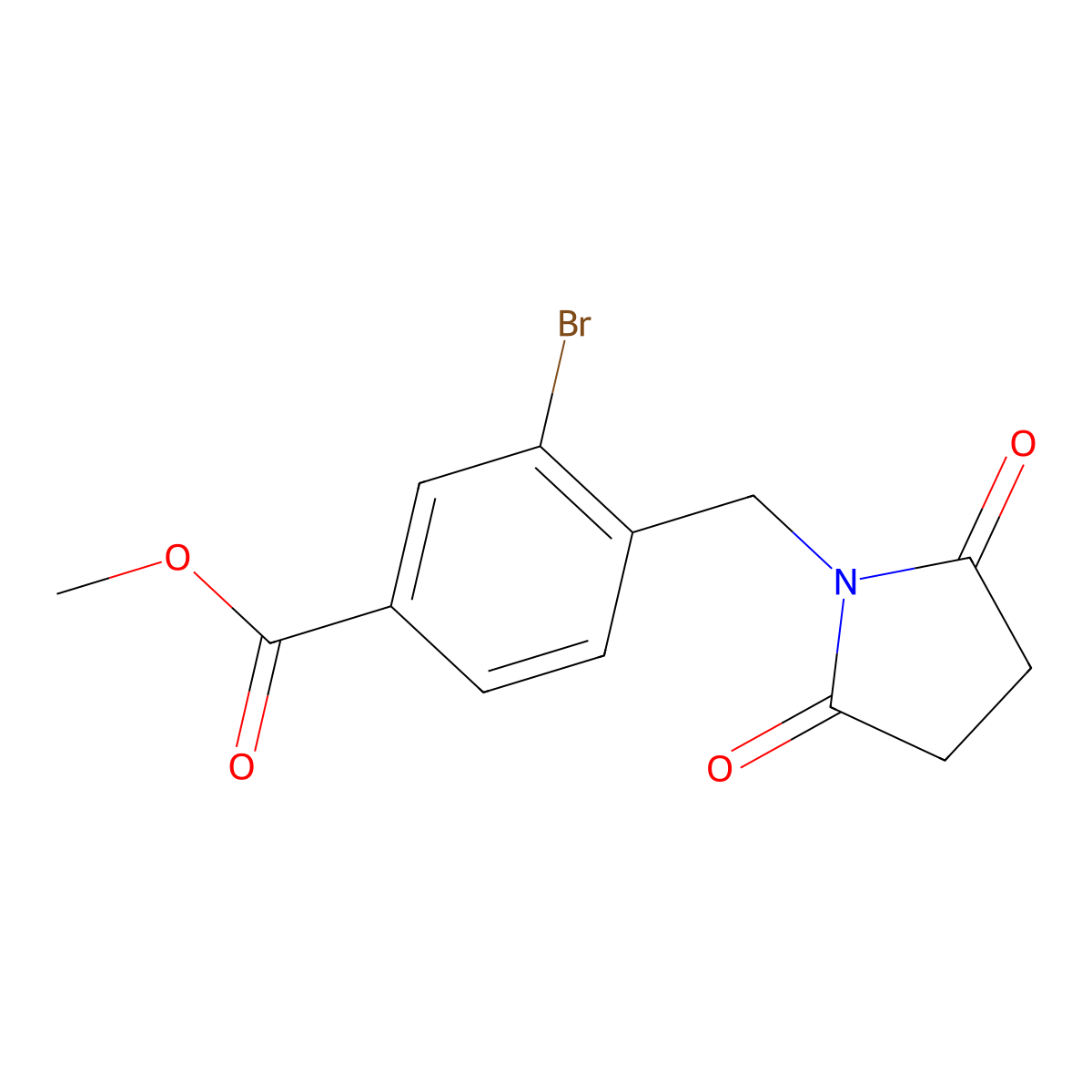 Methyl 3-bromo-4-[(2,5-dioxo-1-pyrrolidinyl)methyl]benzoate molecular structure, CAS 1983108-14-0